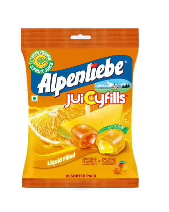 Alpenliebe Juicyfills Assorted Pouch Mango And Orange Flavor 3.6Gm (40 Pcs)